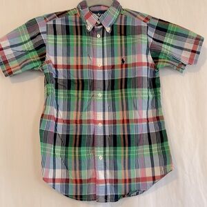 Ralph Lauren Boy’s Short Sleeve Button Down Shirt Size 7 Multi Plaid
